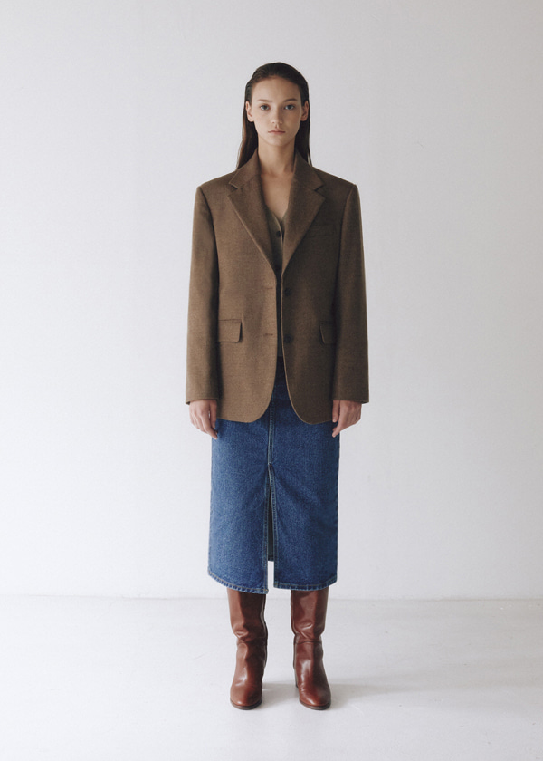 Wool Single Tailored Jacket/Brown