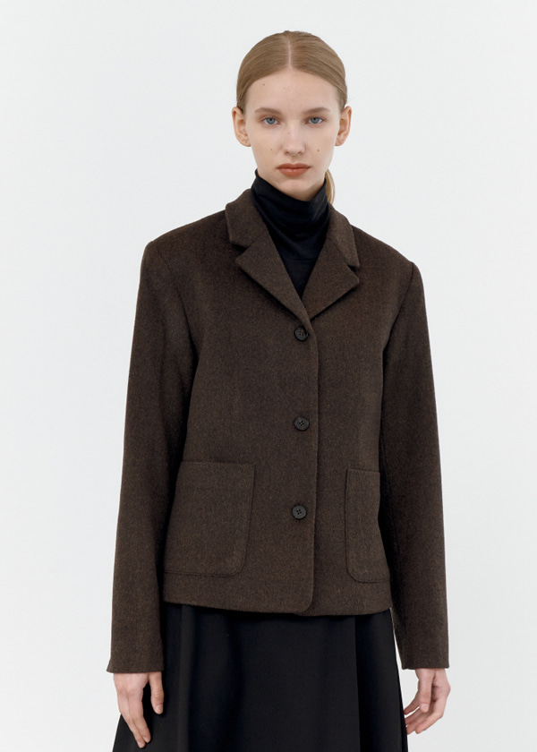 21FW Wool single three-button jacket (Brown)