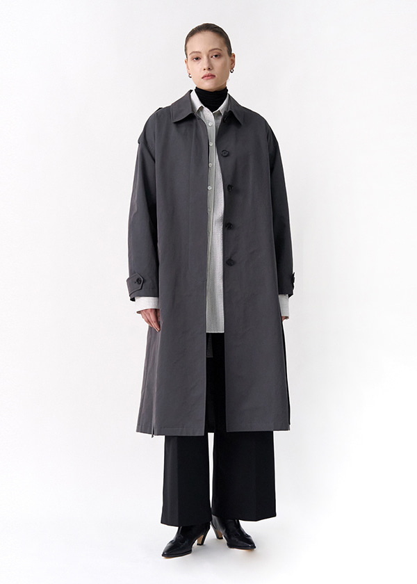 Single Trench Coat / Charcoal
