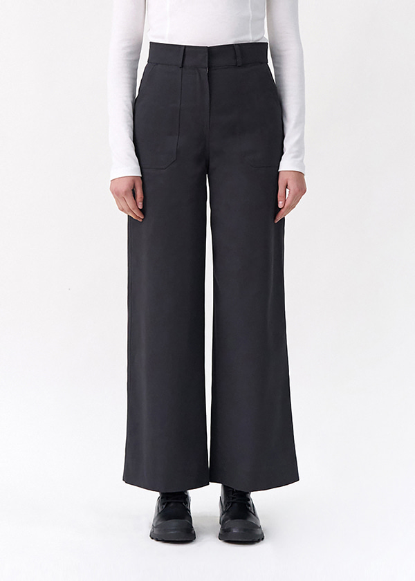 Fold Cotton Pants / Charcoal