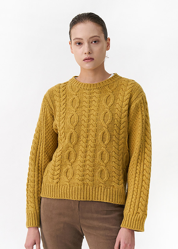 Cable Wool Knit / Mustard